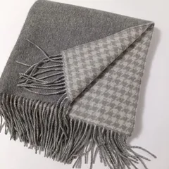 スタイルデリ 大判カシミヤストール 切り替え グレー系 美品