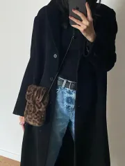 ヒョウ柄 ファー ミニ クロスバッグ - 新品