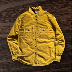 希少 初期USA製 TOPO DESIGNS 厚手コットンシャツ マスタード Sサイズ アウトドア 古着