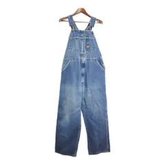 70年代 USA製 OSHKOSH オシュコシュ デニム ビブオーバーオール 大きいサイズ ワーク ブルー（メンズ W38 L34 ）T5216