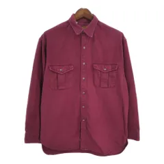 90年代 Eddie Bauer エディーバウアー 長袖シャツ ワインレッド(メンズ LARGE)中古 古着 T6187