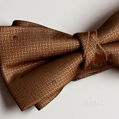 蝶ネクタイ ポケットチーフ  ブラウン  ドット柄  2点セット / ネイビー　ダークレッド