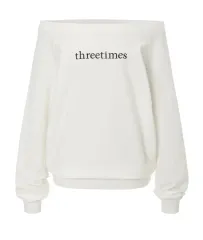 スリータイムズ ベーシック ロゴ OFF トップ 白 M