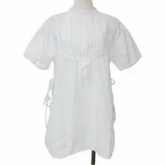 クラシカルエルフ CLASSICAL ELF トップス ブラウス プルオーバー 半袖 サイドリボン バンドカラー M 白 ホワイト X