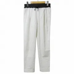 グリーンレーベルリラクシング ユナイテッドアローズ green label relaxing Sponting&Style イージーパンツ テーパード ストライプ 2タック 白 黒 38 M相当 ■MET1 X