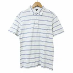 ピーエスポールスミス PS Paul Smith ポロシャツ 半袖 ボーダー 鹿の子 L 白系 ■GY09 X