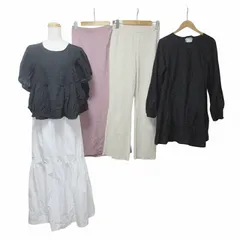 ディスコート Discoat アースミュージック&エコロジー グレイル 他 5点セット 春夏衣類 まとめ チュニック カットソー ロングスカート パンツ 半袖 長袖 S M F 黒 白 ピンク ベージュ X