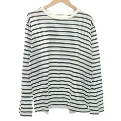 B&Y ユナイテッドアローズ BEAUTY&YOUTH ビューティー&ユース Tシャツ ロンT カットソー 長袖 ボーダー 白 ホワイト 黒 ブラック ■YHS6 A1010