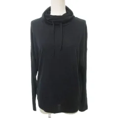 ナイキ NIKE ドライフィット カットソー 長袖 ウール混 ハイネック 無地 薄手 Lサイズ 黒 ブラック ■YHS7