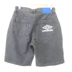 アンブロ UMBRO × アトモス atmos 美品 ハーフパンツ デニム ジーンズ ウォッシュ加工 Mサイズ グレー