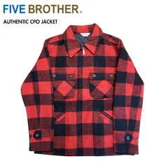 ［2025最新モデル］ FIVE BROTHER ファイブブラザー 150801 オーセンティック CPOジャケット RED×BLACK　Mサイズ