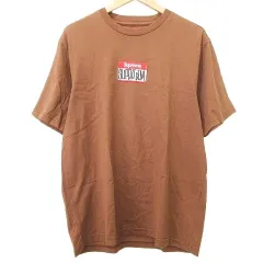 シュプリーム SUPREME 21AW gonz nametag ゴンズ ネームタグ ロゴ ワンポイント Tシャツ 半袖 薄手 S 茶 ブラウン