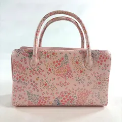 【美品】 和装バッグ 優品 カジュアル 草花 ピンク 和装小物  【中古】