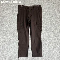 SOMETHING ダークグレー カーゴパンツ サイドポケット付き XSサイズ