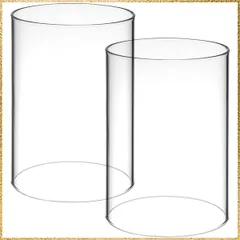 ★送料無料★Size:10.00X7.00X7.00CM Kichvoe 2 個 ハリケーンキャンドルホルダー：透明ガラスシリンダーキャンドルホルダー装飾ピラースタンドスリーブ、ウェディングパーティーテーブルセンターピース用のオープンエンドシェード, 7X10
