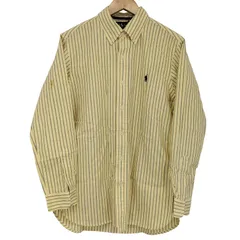 ラルフローレン RALPH LAUREN 90s CUSTOM FIT ポニー刺繍 ストライプ L/S ボタンダウンシャツ メンズ import：M 