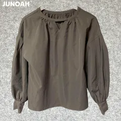 JUNOAH グレー バルーンスリーブ 長袖ブラウス Mサイズ
