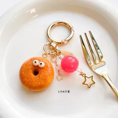 ミニチュア　フェイクフード　食品サンプル　キーホルダー　シュガードーナツ　ミニチュアドーナツ　おままごと　樹脂粘土　粘土キーホルダー　ハンドメイド　匿名配送　ときめき屋
