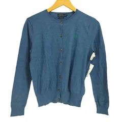 ポロラルフローレン POLO RALPH LAUREN PIMA COTTON ポニー刺繍 ノーカラーカーディガン レディース import：M 