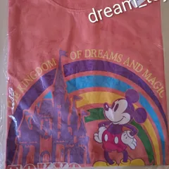 Disney『ミッキー』シンデレラ城　Tシャツ(ユニセックスXL)♡　オレンジ系