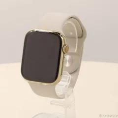 〔中古品〕 Apple Watch Series 8 GPS + Cellular 45mm ゴールドステンレススチールケース スターライトスポーツバンド【368】