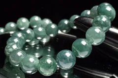グアテマラ産◇希少マンサーノ翡翠 ブルージェダイト 青翡翠　9.5mm　ブレスレット 1個売り パワーストーン 天然石 _BG6208-95