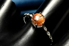 シルバー925◇太陽の輝き ブロンズルチルクォーツ　5.5mm　コイン 指輪リング(サイズ調整可) 1個売り パワーストーン 天然石 _PRG2388