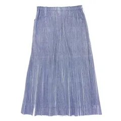 イッセイミヤケプリーツプリーズ デニム転写プリント　プリーツスカート プリーツプリーズ イッセイミヤケ デニム 転写 プリーツ ロング