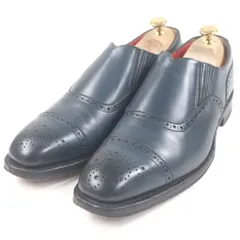 美品□REGAL リーガル レザー BUILT  TO ORDER SYSTEM フルブローグ ローファー ドレスシューズ ネイビー 26 箱付き 日本製 メンズ 美品□REGAL リーガル レザー BUILT TO ORDER SYSTEM フルブローグ