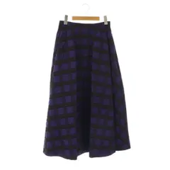 【中古】ル フィル LE PHIL 24AW チェックジャガードスカート フレア ロング 1 パープル ブラック レディース ル フィル LE PHIL 24AW チェックジャガードスカート フレア ロング 1