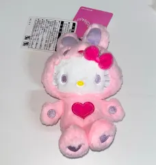 ハローキティ カラフルBUNNY ぬいぐるみキーホルダー ピンク
