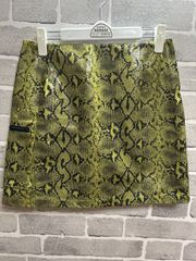 【B1-01】◇X-girl   サイズ2  蛇柄スカート　黄緑×黒