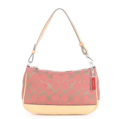 極美品 コーチ シグネチャー レザー ショルダーバッグ 肩掛け ワンショルダー アクセサリーポーチ 6094 本革 レディース EEE CZ2-5【中古】