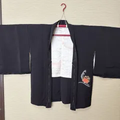 き768】黒地 紋意匠 羽織 扇面文様 金彩 袷 上品クラシック 羽織 和装 黒