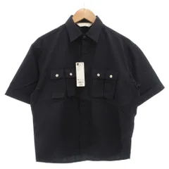 ジーユー GU ×ロク rokh コラボ タグ付き ユーティリティシャツ 五分袖 カジュアル XS 紺 ネイビー 331-357176 /GV