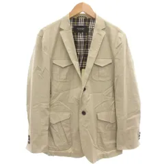 バーバリーブラックレーベル BURBERRY BLACK LABEL テーラードジャケット シングル M 2B 背抜き センターベント 裏地チェック ベージュ /GV
