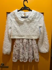 【H1-87】◇ LIZ LISA　0サイズ　ワンピース　白/花柄　レディース