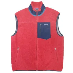 良品 Patagonia パタゴニア クラシックレトロＸ ボア フリースベスト ジャケット ブルゾン ロゴパッチ XL 赤 レッド メンズ 古着 中古 USED