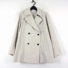 ミラオーウェン Mila Owen 25SS コート ダブルブレスト ショート トレンチコート 09WFC251101 ワイドシルエット F アイボリー 美品