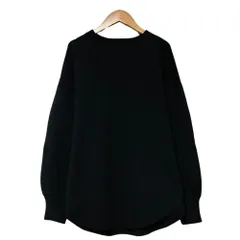 美品 IENA イエナ ウールクルーネック オーバーサイズ ニットセーター ブラック レディース 古着 中古 USED