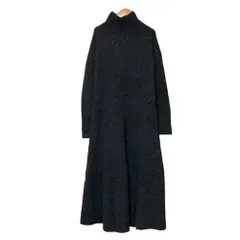 美品 SLOBE IENA スローブイエナ ハイネック 長袖 ロング フレア ニットワンピース グレー レディース 古着 中古 USED