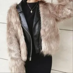 極美品！GYDA　ジェイダ　レイヤードエコファーライダースジャケット