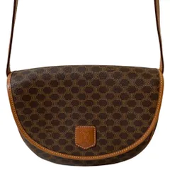 良品 CELINE セリーヌ マカダム柄 ショルダーバッグ ブラウン レディース 古着 中古 USED