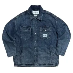 Calvin Klein オーバーサイズ ウォッシュ デニム シャツジャケット (M)