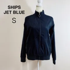 SHIPS JET BLUE フェイクレザー スエード調 ジャケット ハイネック ネイビー フェイクスエード ライトアウター ブルゾン メンズ S