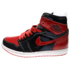 NIKE (ナイキ) AIR JORDAN 1 RETRO HIGH OG BRED PATENT エアジョーダン1 レトロ ブレッド パテント ハイカットスニーカー レッド/ブラック US9/27cm 555088-063