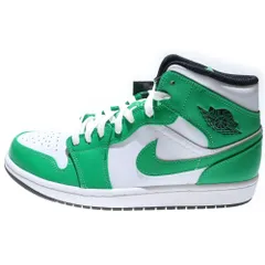 NIKE (ナイキ) AIR JORDAN 1 MID LUCKY GREEN DQ8426-301 エアジョーダン1 ミッド ラッキーグリーン ミッドカットスニーカー ホワイト/グリーン US10/28/0cm