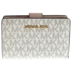 MICHAEL KORS (マイケルコース) JET SET TRAVEL ビルフォード ジップ コンパクトウォレット ミディアム MKシグネチャー ベージュ35F8GTVF2B150