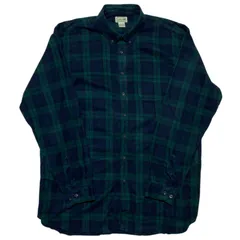 エルエルビーン L.L.Bean スコッチ･プラッド･フランネル シャツ 深緑 ダークグリーン ブラック 黒 チェック タータンチェック柄 トラディショナル･フィット ボタンダウンシャツ レディース ユニセックス メンズ 古着 長袖