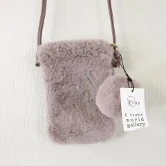 イーハイフンワールドギャラリー E HYPHEN WORLD GALLERY ファーミニショルダーバッグ ラベンダー 紫 F *A938